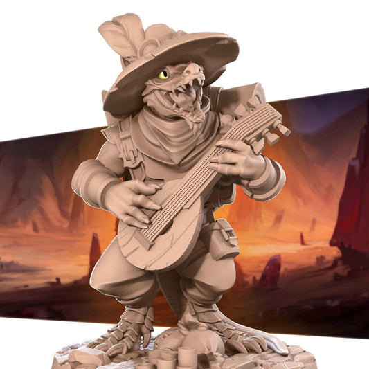 Kobold Bard, D&D Version | Tabletop Gaming Scale Resin Miniature | Bite the Bullet