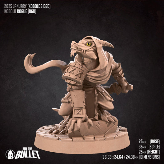 Kobold Rogue, D&D Version | Tabletop Gaming Scale Resin Miniature | Bite the Bullet