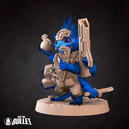 Furblin Mechanic, Space Alien | Tabletop Gaming Scale Resin Miniature | Bite the Bullet | Bullet Galaxy