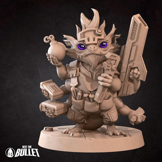 Furblin Mechanic, Space Alien | Tabletop Gaming Scale Resin Miniature | Bite the Bullet | Bullet Galaxy