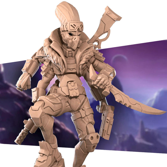 Idarien Operative, Space Alien | Tabletop Gaming Scale Resin Miniature | Bite the Bullet | Bullet Galaxy
