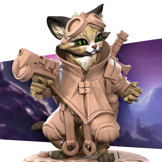 Catfolk Vanguard, Spacer | Tabletop Gaming Scale Resin Miniature | Bite the Bullet | Bullet Galaxy