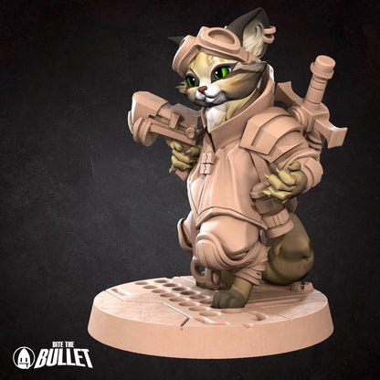 Catfolk Vanguard, Spacer | Tabletop Gaming Scale Resin Miniature | Bite the Bullet | Bullet Galaxy
