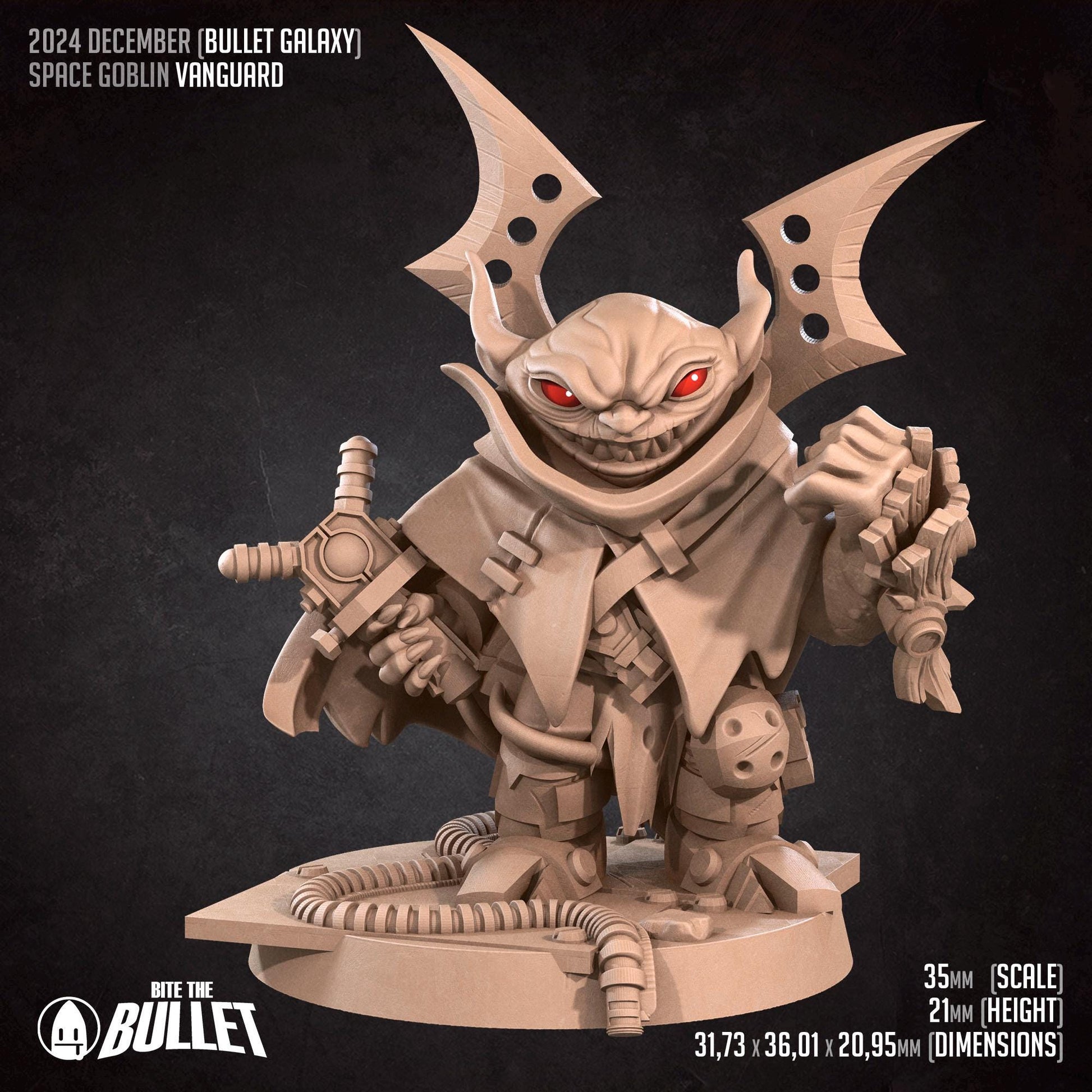 Goblin Vanguard, Spacer | Tabletop Gaming Scale Resin Miniature | Bite the Bullet | Bullet Galaxy