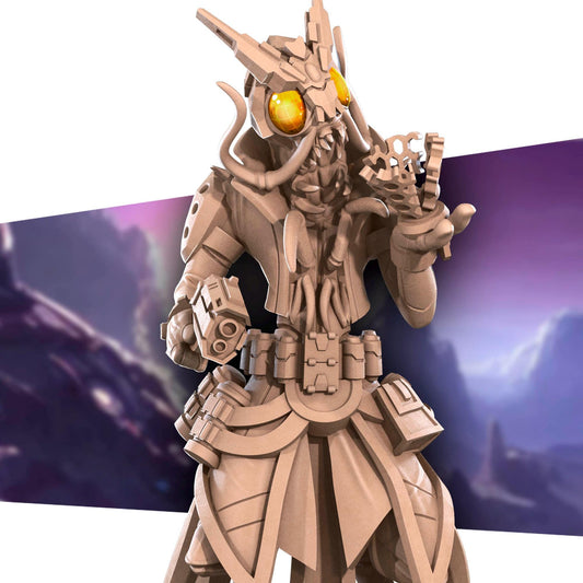 Locust Technomancer, Space Alien | Tabletop Gaming Scale Resin Miniature | Bite the Bullet | Bullet Galaxy