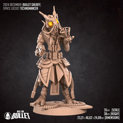 Locust Technomancer, Space Alien | Tabletop Gaming Scale Resin Miniature | Bite the Bullet | Bullet Galaxy