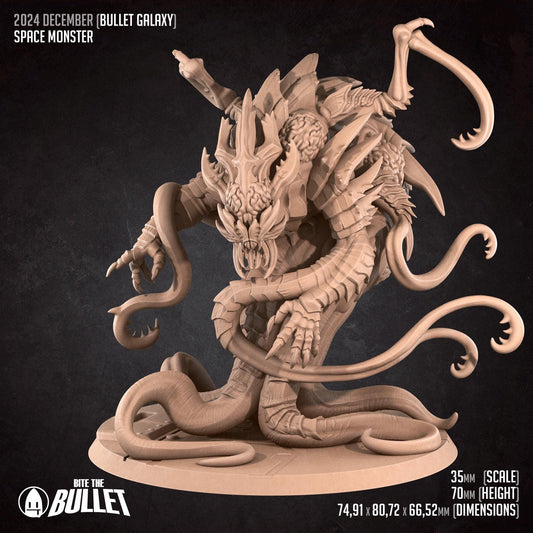 Space Monster, Alien Creature, Enemy, Boss | Tabletop Gaming Scale Resin Miniature | Bite the Bullet | Bullet Galaxy