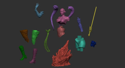 Crimson Queen of Darkness | Resin Garage Kit Sculpture Anime Video Game Fan Art Statue | CA 3D Studios