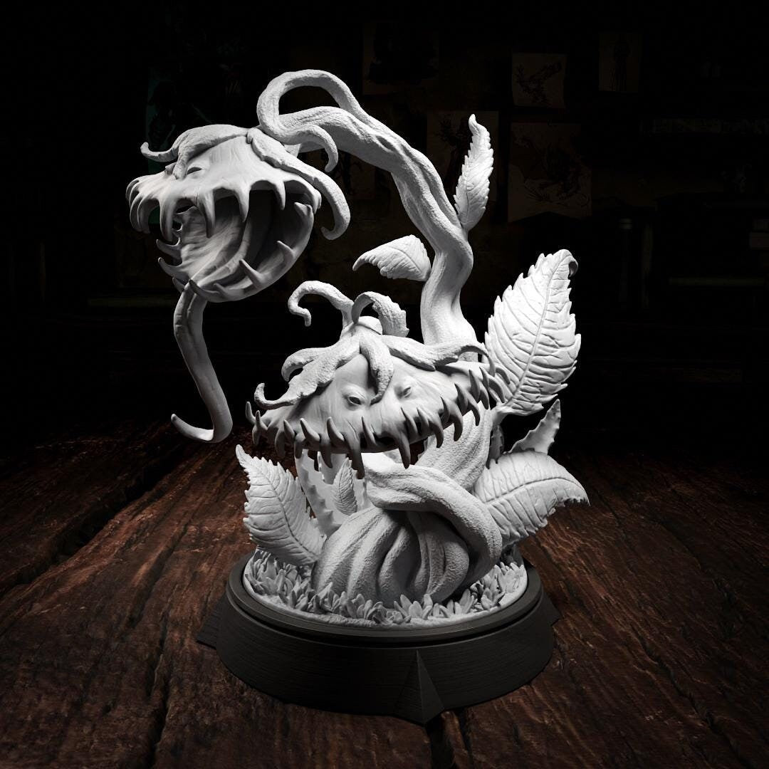 Swamp Carnivores Venus Flytrap Plant | Tabletop or Display Scale | TTRPG D&D Miniature | Cripta Studios | Unpainted, Unplated Resin 8k