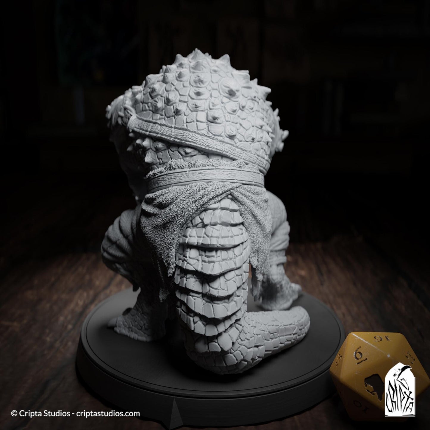 Kothar Skran, Crocodile Prisoner | Tabletop Scale | TTRPG D&D Miniature | Cripta Studios | Unpainted, Unplated Resin 8k