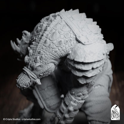 Kothar Skran, Crocodile Prisoner | Tabletop Scale | TTRPG D&D Miniature | Cripta Studios | Unpainted, Unplated Resin 8k