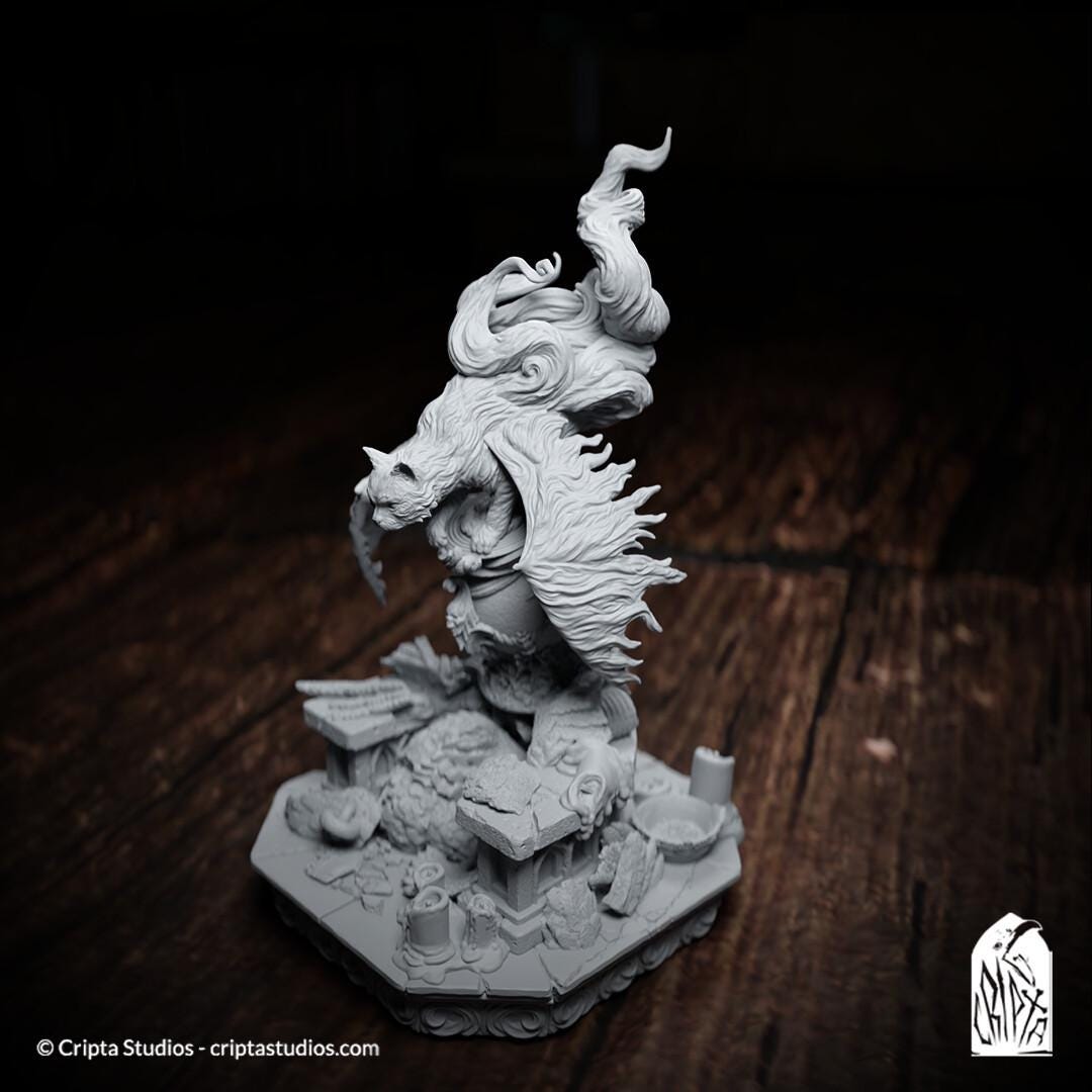 Caligo the Cat, Tressym | Tabletop or Display Scale | TTRPG Miniature | Cripta Studios