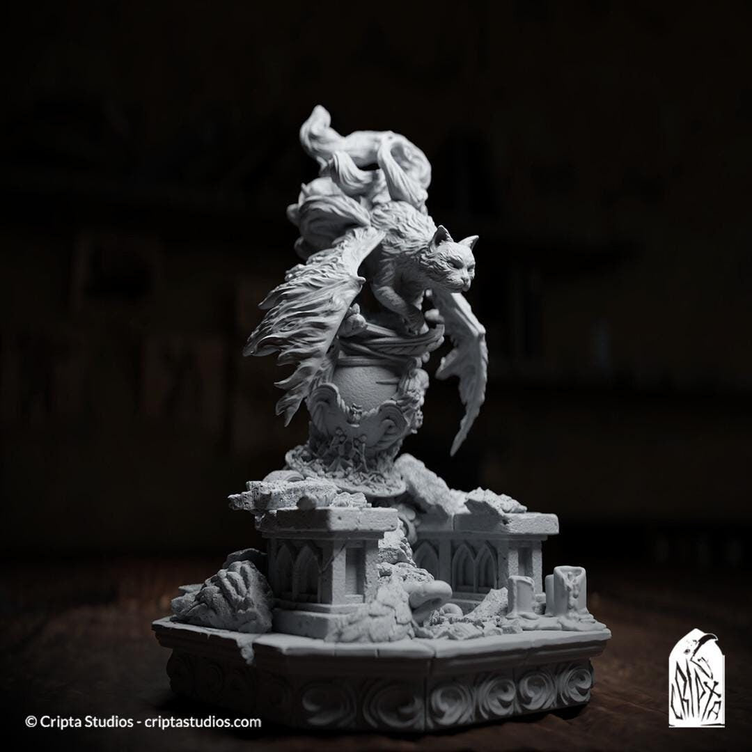 Caligo the Cat, Tressym | Tabletop or Display Scale | TTRPG Miniature | Cripta Studios