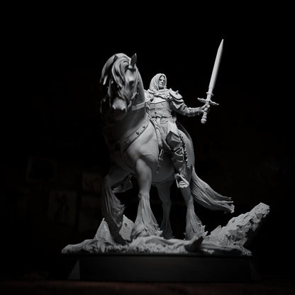 The Knight, Mounted Fighter | Tabletop or Display Scale | TTRPG D&D Miniature | Cripta Studios