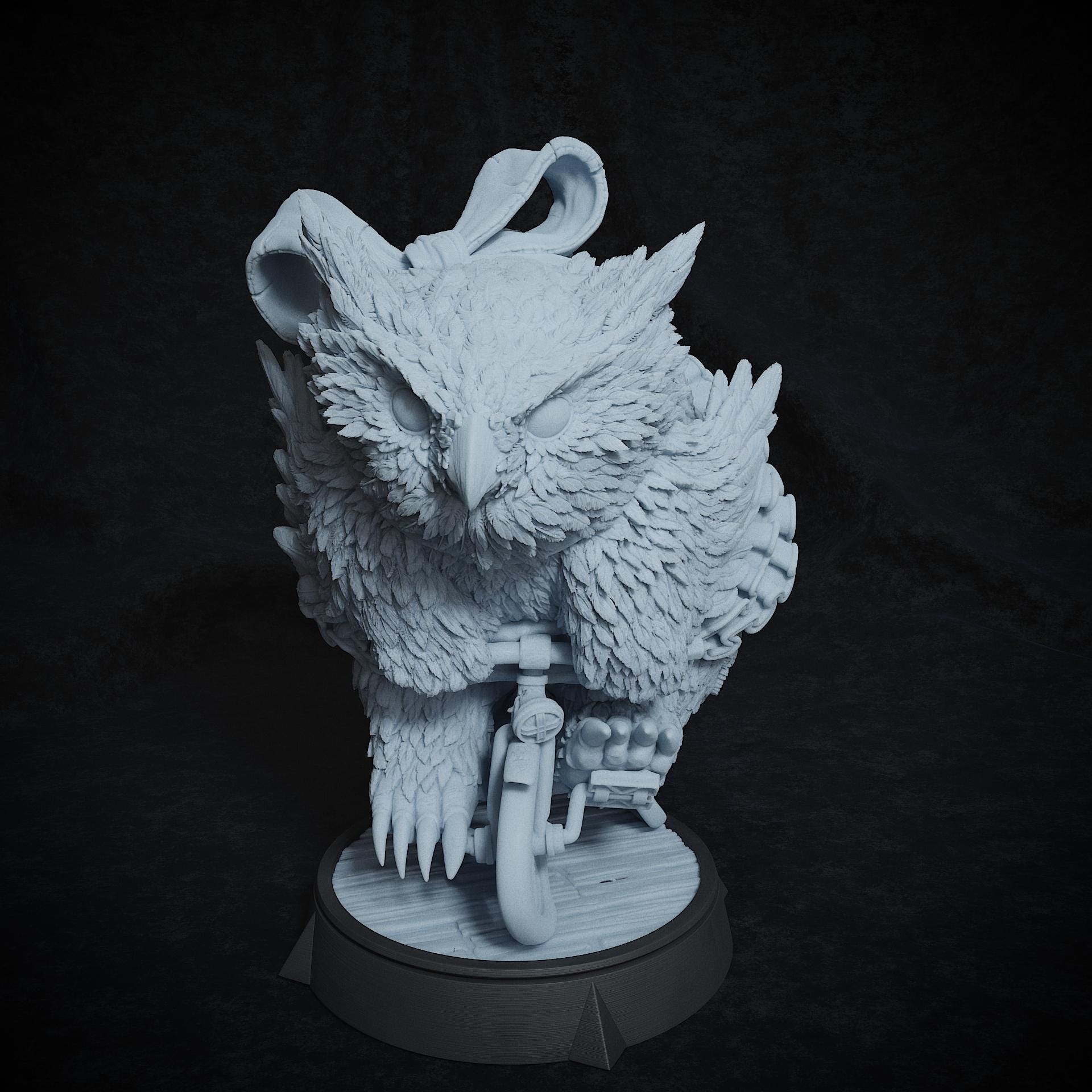 Owlbear Riding a Tricycle Circus Act | Tabletop or Display Scale | TTRPG Miniature | Cripta Studios
