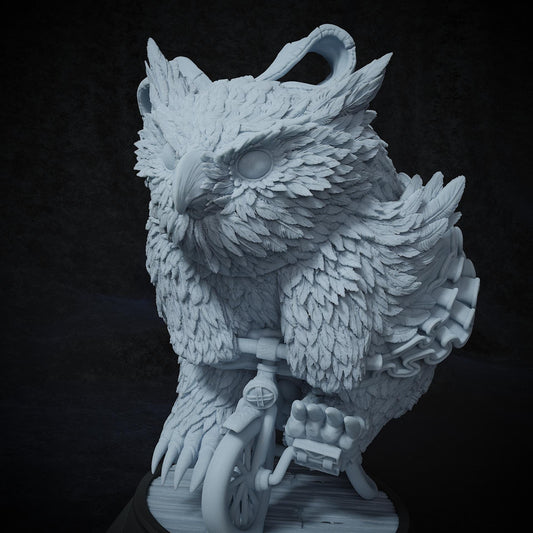 Owlbear Riding a Tricycle Circus Act | Tabletop or Display Scale | TTRPG Miniature | Cripta Studios