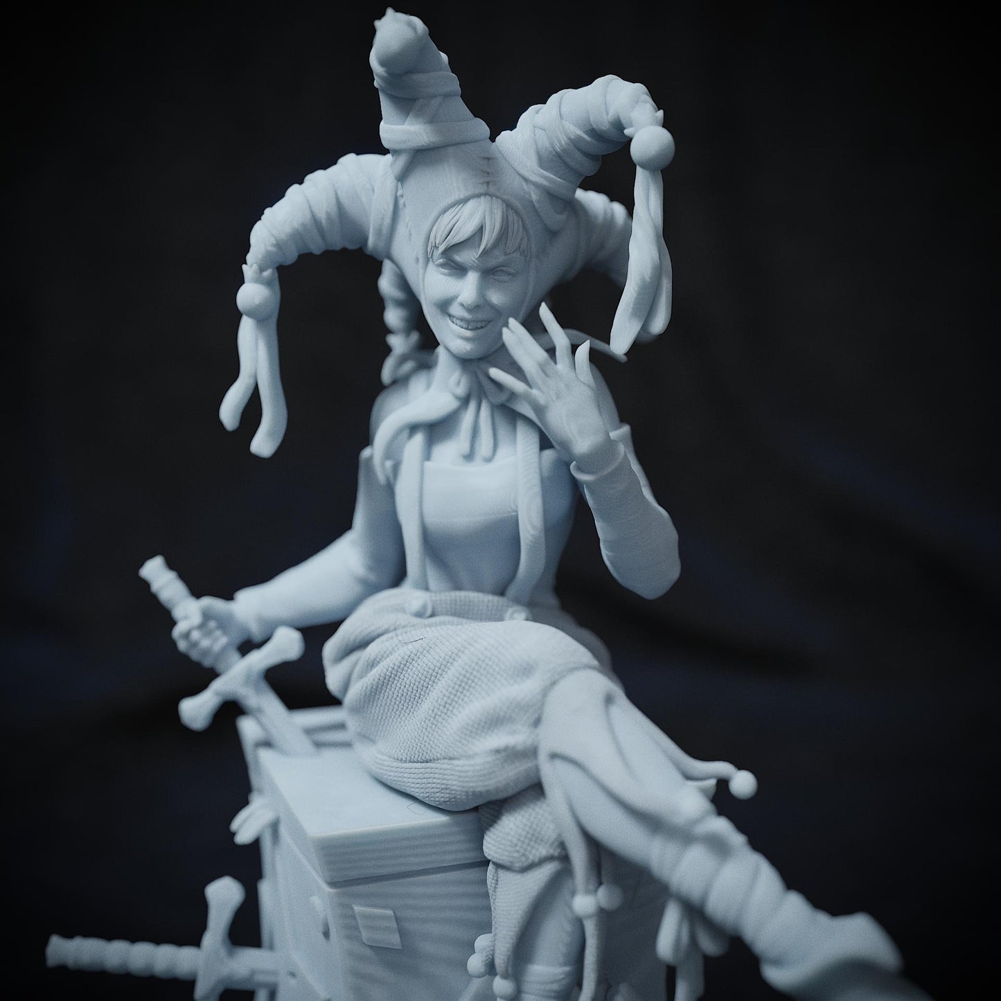 Quenney, Court Jester Clown | Tabletop Scale | TTRPG D&D Miniature | Cripta Studios | Unpainted, Unplated Resin 8k