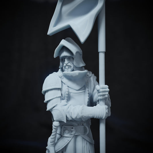 Richard Burton, Bannerman Knight | Tabletop or Display Scale | TTRPG D&D Miniature | Cripta Studios