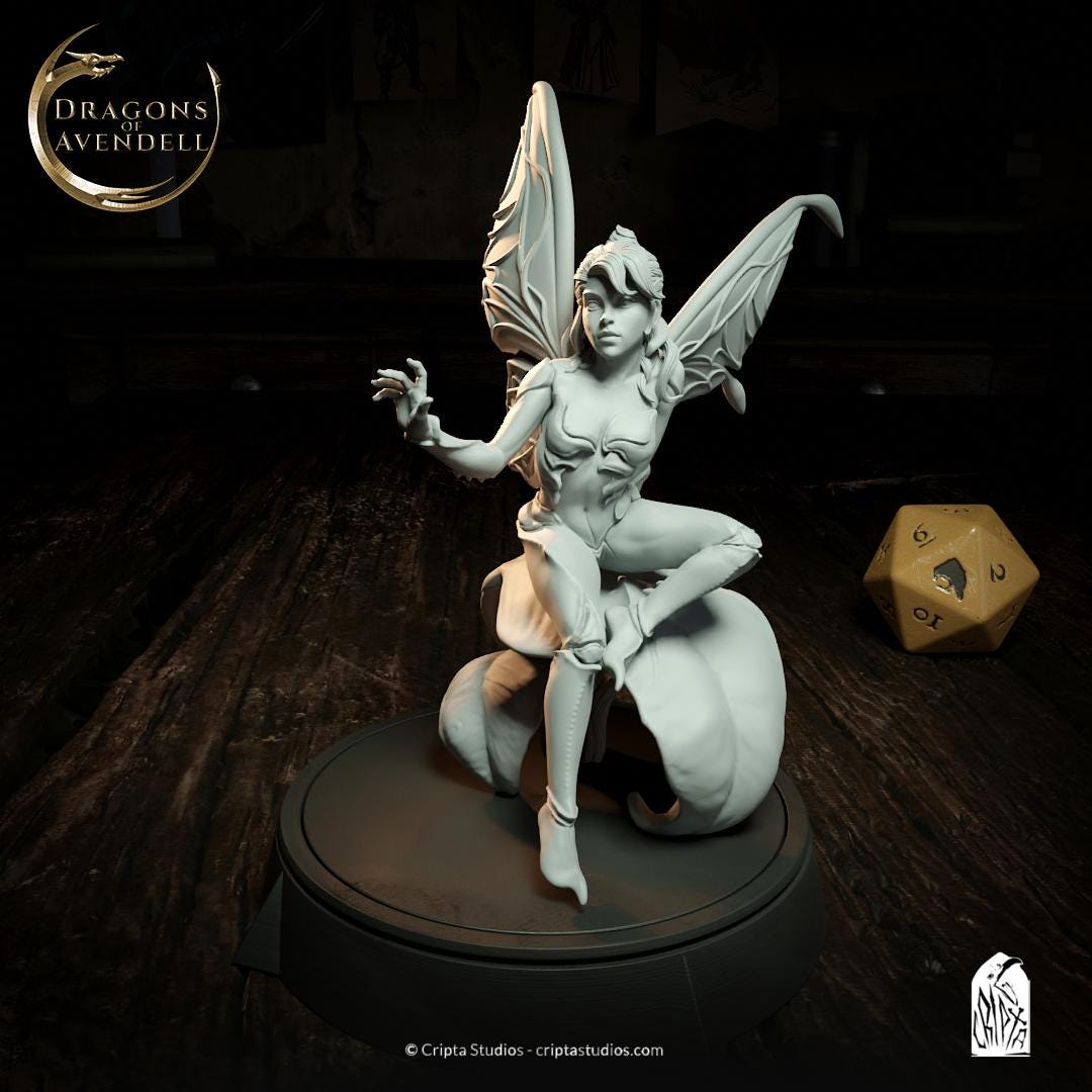 SahJinxy, Fairy | Tabletop, Display Scale, Bust | TTRPG D&D Miniature | Cripta Studios