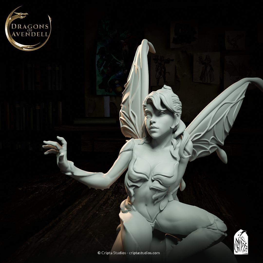 SahJinxy, Fairy | Tabletop, Display Scale, Bust | TTRPG D&D Miniature | Cripta Studios