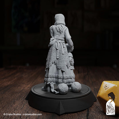 Valeria and Benor Turian, Human Commoners | Tabletop or Display Scale | TTRPG D&D Miniature | Cripta Studios