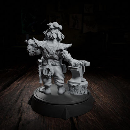 Bron the Plantling, Blacksmith | Tabletop or Display Scale | TTRPG D&D Miniature | Cripta Studios