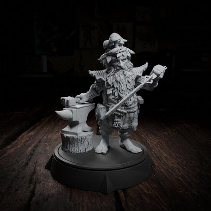 Bron the Plantling, Blacksmith | Tabletop or Display Scale | TTRPG D&D Miniature | Cripta Studios