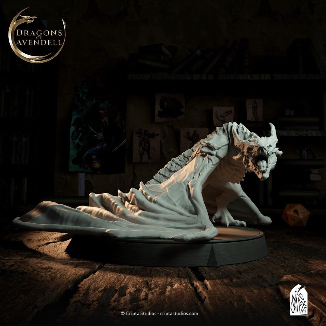 Dragon, Wyvern Drake Screech | TABLETOP SCALE | TTRPG Miniature | Cripta Studios