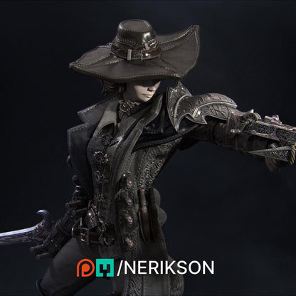 Valeria the Nighthunter, Vampire Hunter | Tabletop Gaming Mini or Garage Resin Kit Statue | D&D TTRPG Fantasy Miniature | Nerikson