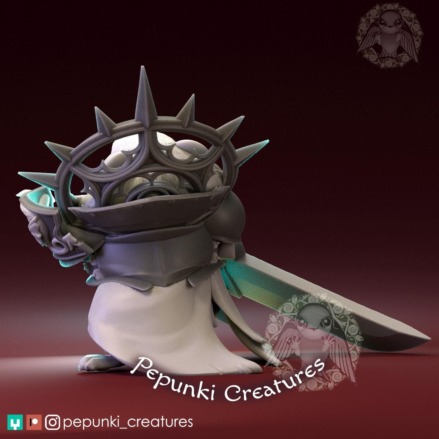 Pika Paladin | Tabletop or Display Scale | D&D Humblewood TTRPG Miniature | Pepunki Creatures