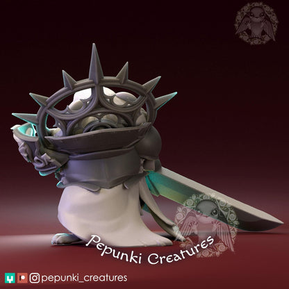 Pika Paladin | Tabletop or Display Scale | D&D Humblewood TTRPG Miniature | Pepunki Creatures