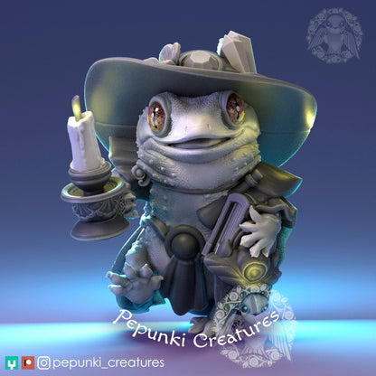 TokayGecko Wizard | Tabletop or Display Scale | D&D Humblewood TTRPG Miniature | Pepunki Creatures