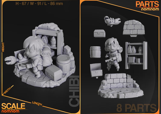 Chibi Nimble Half-Foot | Resin Garage Kit Figure Anime Fan Art | Nomnom Figures
