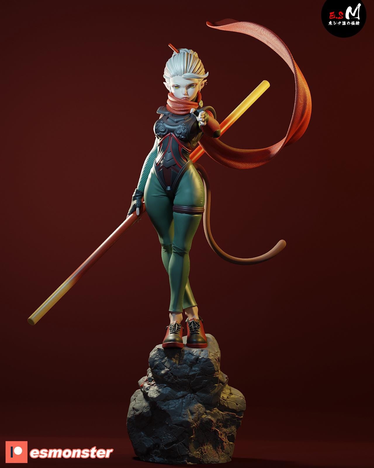 Feminine Monkey King | Resin Garage Kit Sculpture Anime Video Game Fan Art Statue | E.S Monster
