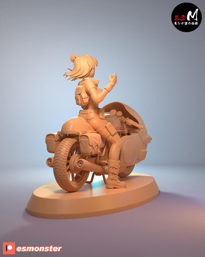 Prodigal Genius on a Bike | Resin Garage Kit Sculpture Anime Video Game Fan Art Statue | E.S Monster