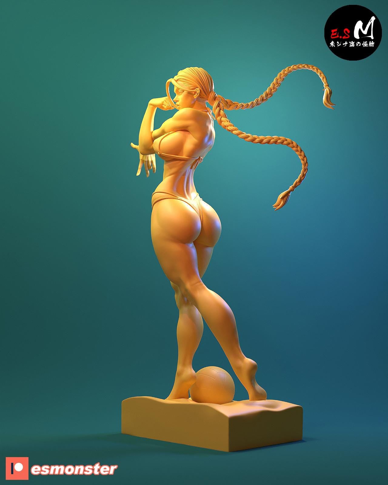 Beach Babe Fighter | Resin Garage Kit Sculpture Anime Video Game Fan Art Statue | E.S Monster