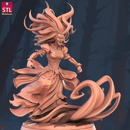 Banshee Woman Monster | Tabletop Scale | D&D TTRPG Miniature | STL Miniatures