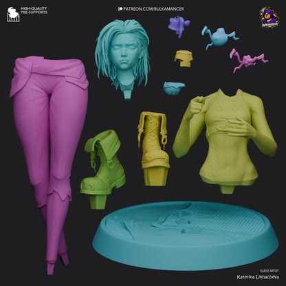 Broken Symbol, Jinx | Resin Garage Kit Sculpture Anime Video Game Fan Art Statue | Bulkamancer Sculpts
