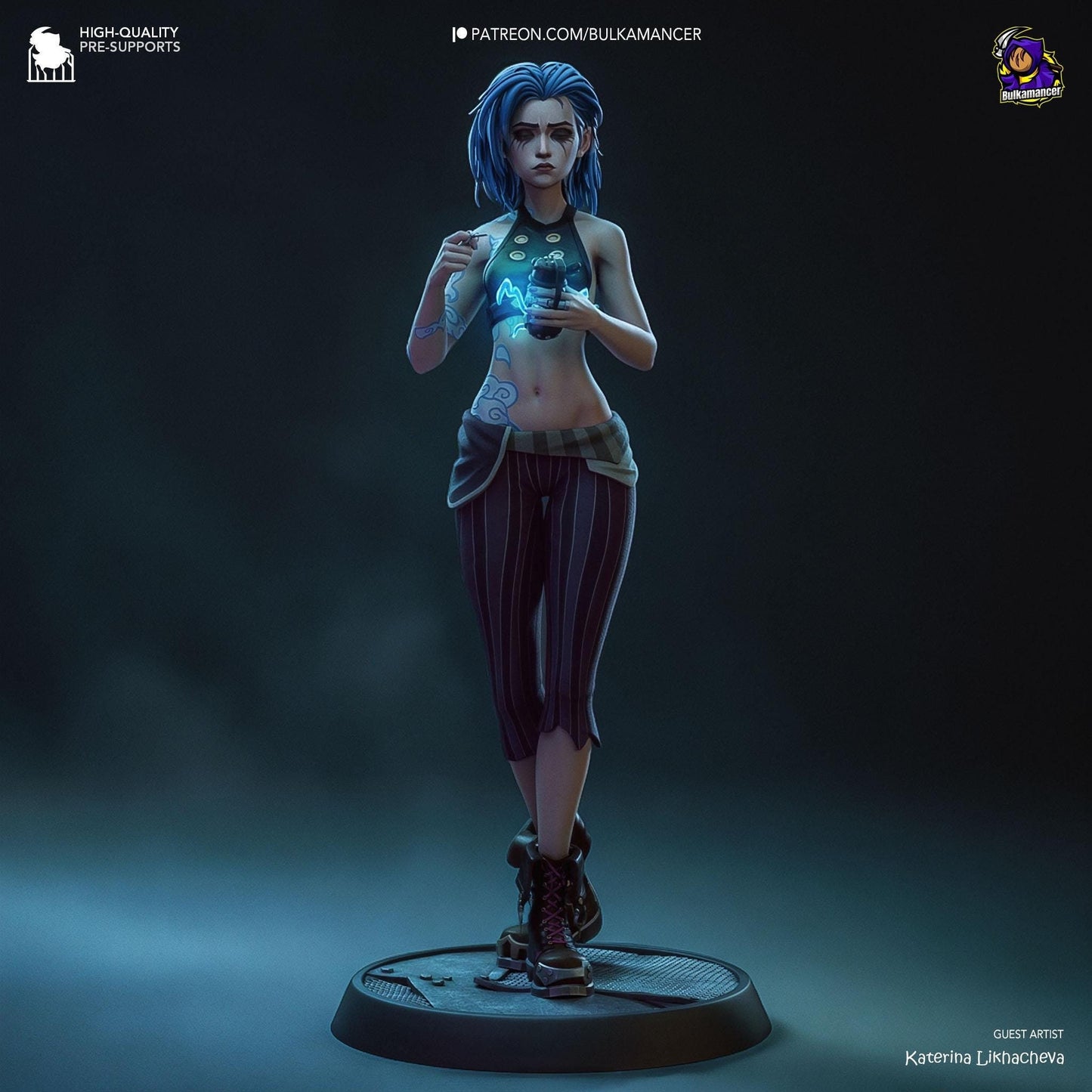 Broken Symbol, Jinx | Resin Garage Kit Sculpture Anime Video Game Fan Art Statue | Bulkamancer Sculpts