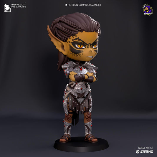 Chibi Judgmental Warrior | Resin Garage Kit Sculpture Anime Video Game Fan Art Statue | Bulkamancer Sculpts