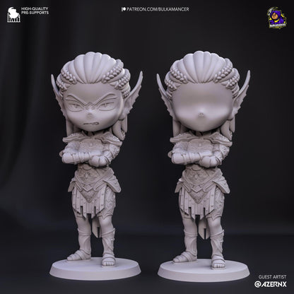 Chibi Judgmental Warrior | Resin Garage Kit Sculpture Anime Video Game Fan Art Statue | Bulkamancer Sculpts