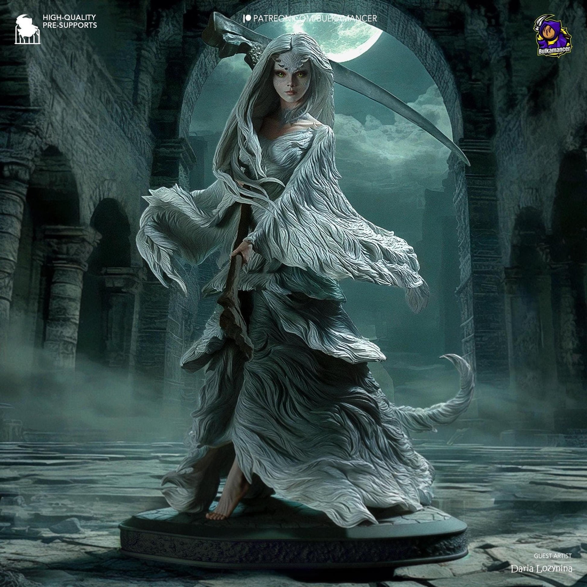 Half-Dragon Maiden | Resin Garage Kit Sculpture Anime Video Game Fan Art Statue | Bulkamancer Sculpts