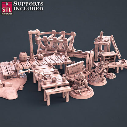 Boat Builder NPC Set | Tabletop Scale | D&D TTRPG Miniature | STL Miniatures