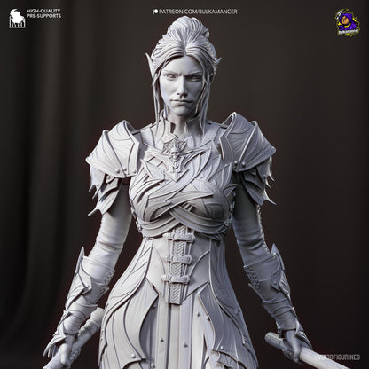Dark Elf Paladin | Resin Garage Kit Sculpture Anime Video Game Fan Art Statue | Bulkamancer Sculpts