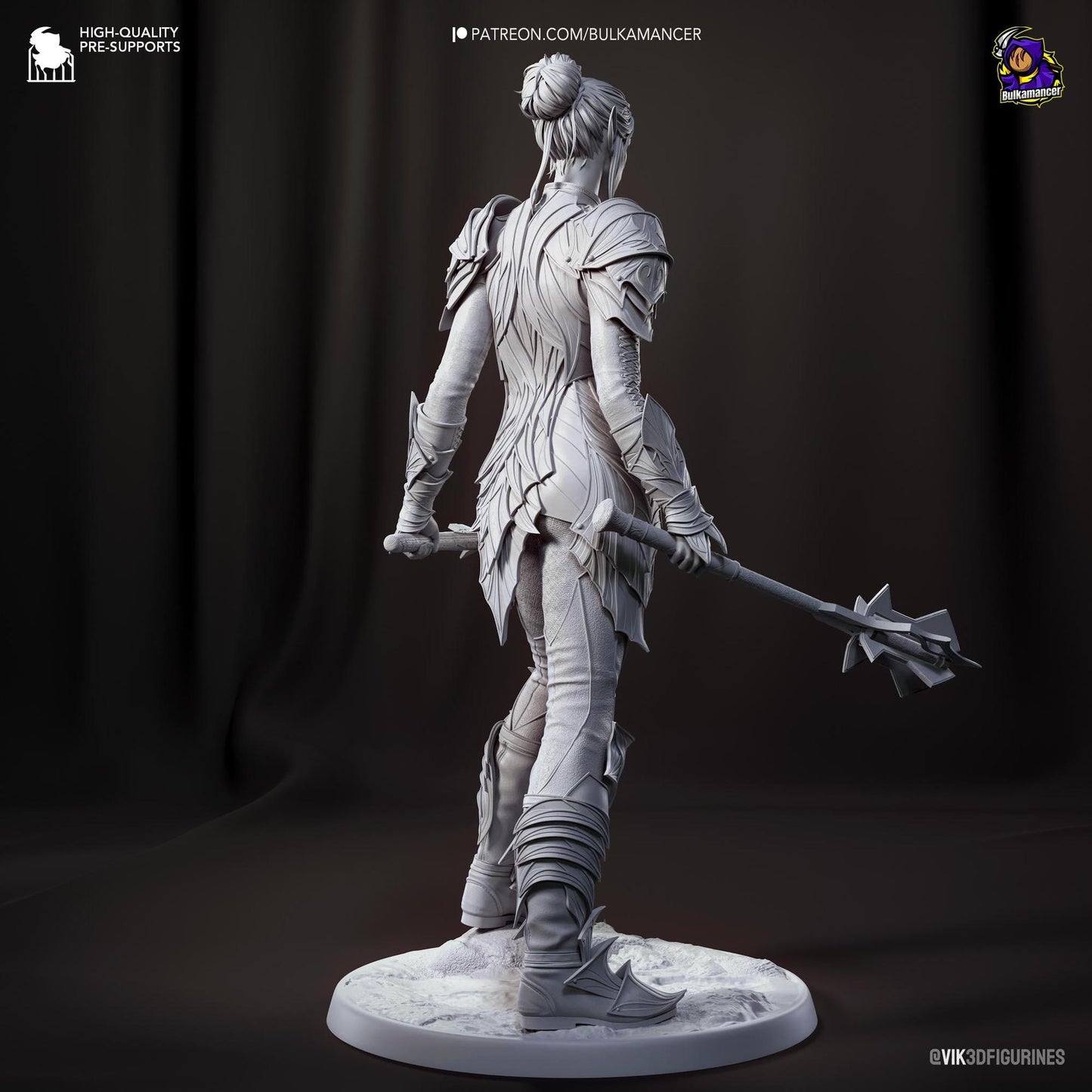Dark Elf Paladin | Resin Garage Kit Sculpture Anime Video Game Fan Art Statue | Bulkamancer Sculpts