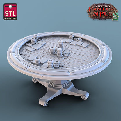 Card Players or Gaming NPC Set | Tabletop Scale | D&D TTRPG Miniature | STL Miniatures