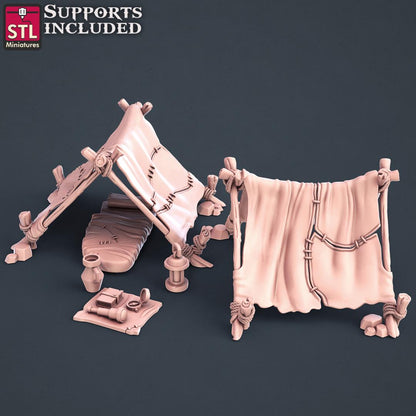 Explorer, Treasure Hunter Camp, NPC Set | Tabletop Scale | D&D TTRPG Miniature | STL Miniatures