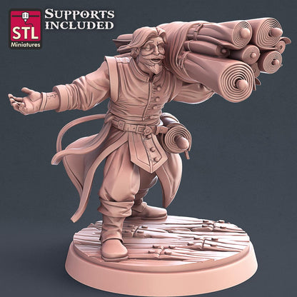 Fabric Seller Vendor NPC Set | Tabletop Scale | D&D TTRPG Miniature | STL Miniatures