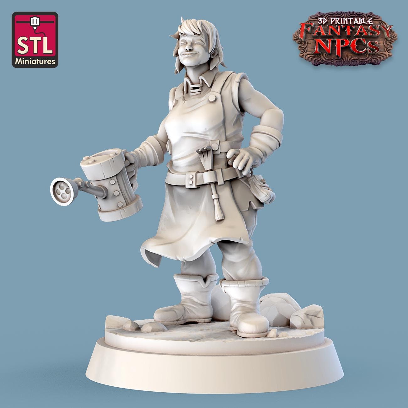 Gardener NPC Set | Tabletop Scale | D&D TTRPG Miniature | STL Miniatures