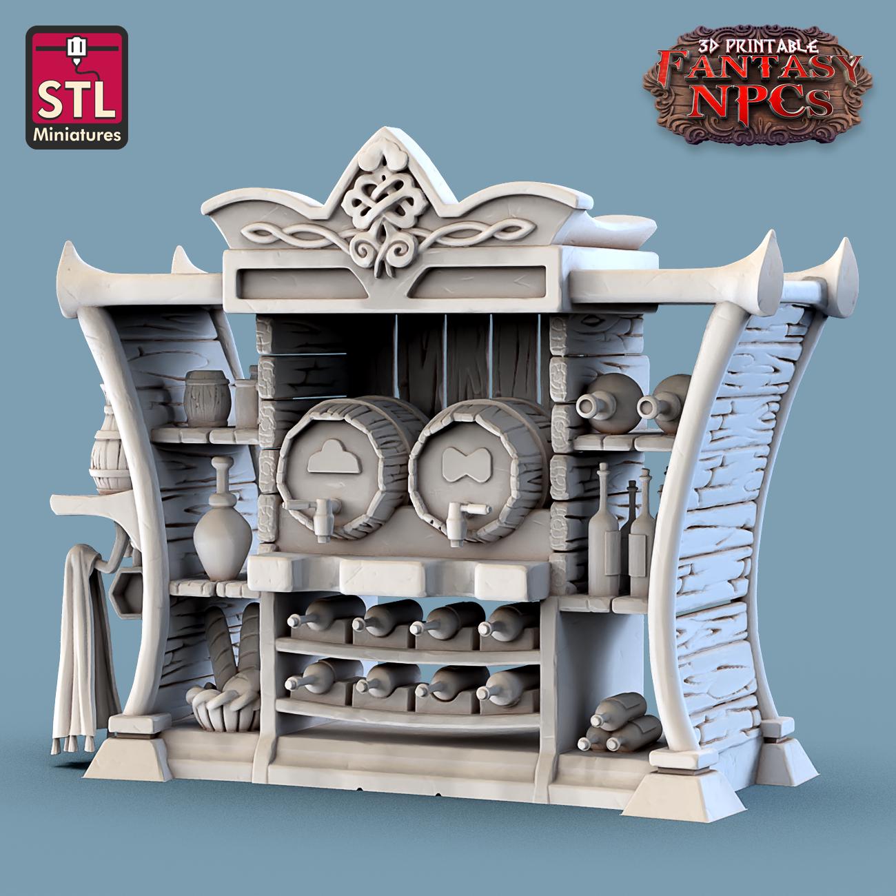 Inn and Tavern NPC Set | Tabletop Scale | D&D TTRPG Miniature | STL Miniatures